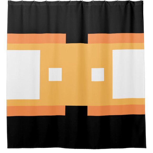 Cortina Para Box Amarelo - Mínimo Laranja Preto (Frente)