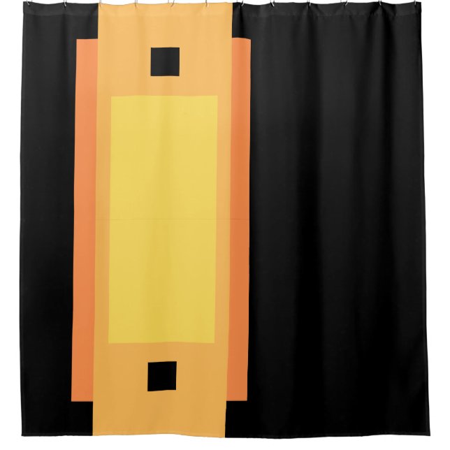 Cortina Para Box Amarelo - Mínimo Laranja Preto (Frente)