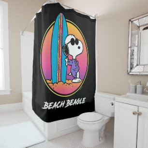 Cortina Para Box Amendoins   Snoopy Beach Beagle