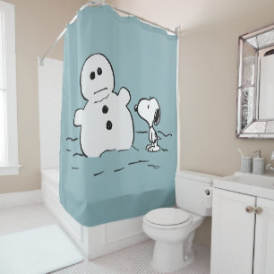 Cortina Para Box Amendoins Snoopy constrói um boneco de neve