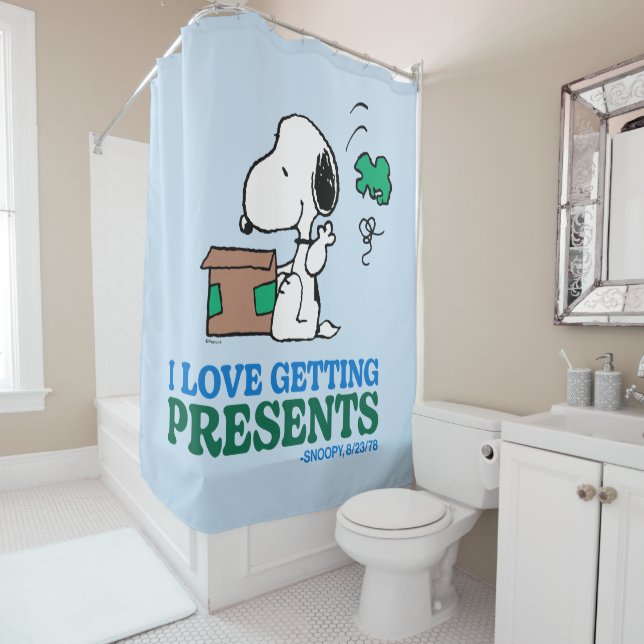 Cortina Para Box Amendoins | Snoopy I Love Getting Present (In Situ)