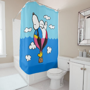 Cortina Para Box Amendoins Snoopy & Woodstock Balão de Ar Quente