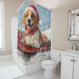 Cortina Para Box American English Foxhound no Sledge Christmas