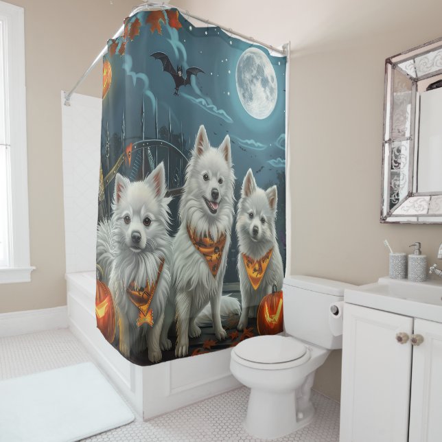 Cortina Para Box American Eskimo Halloween Spooky (In Situ)