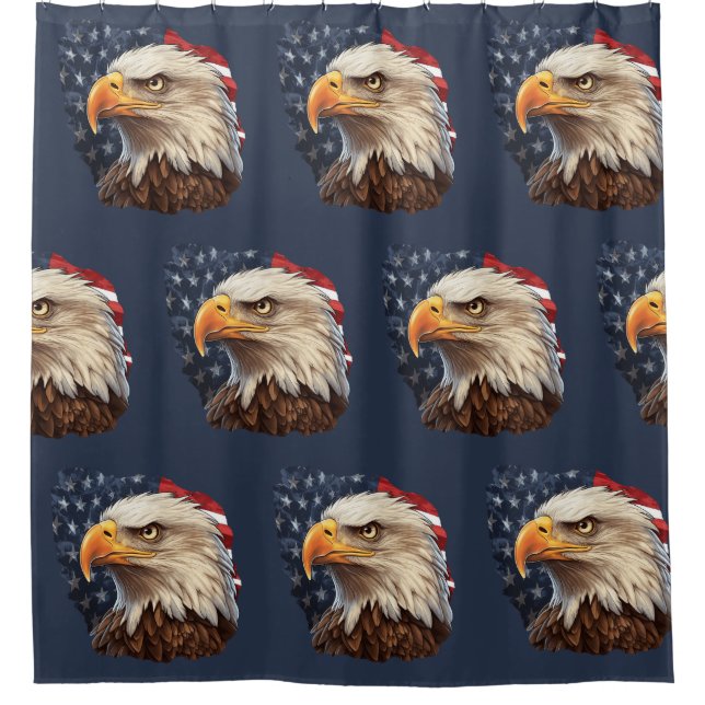 Cortina Para Box American Flag Bald Eagle (Frente)