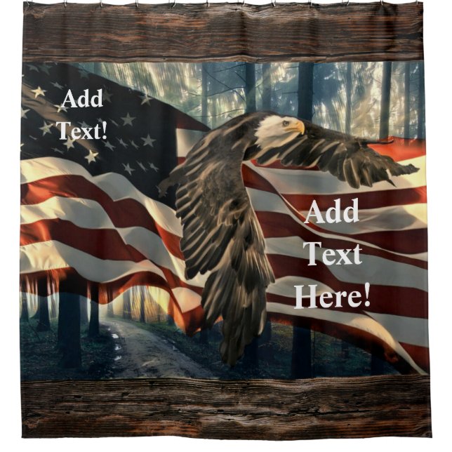 Cortina Para Box American Flag Bald Eagle (Frente)
