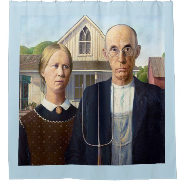 Cortina Para Box American Gothic Classic Painting Grant Wood (Frente)
