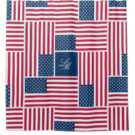 Cortina Para Box Americana Patriótica Bandeira Americana Monograma