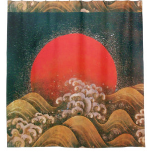 Cortina Para Box AMETERASU, SUN GODDESE Vermelho Castanho Negro
