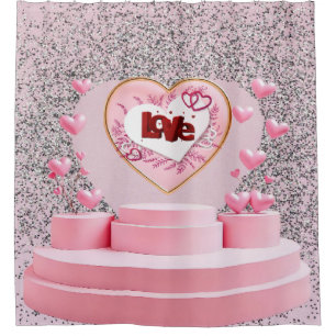 Cortina Para Box Amor coração