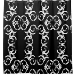 Cortina Para Box Amora 5 Preto e Branco