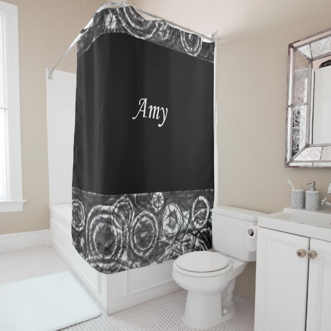 Cortina Para Box Amy Black White showcortain (In Situ)