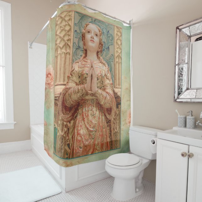 Cortina Para Box Angel Stylish Print Bathroom Deco (In Situ)