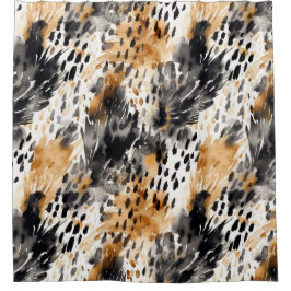 Cortina Para Box Animais-Leopardo-Preto-Branco