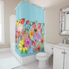 Cortina Para Box Animal Friends Among the Flowers