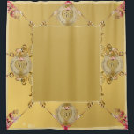 Cortina Para Box Aniversário de Casamento Ochre da Ouro 50/10<br><div class="desc">Procurando a cortina de chá do aniversário de 50 ou 1ruas? Então,  talvez um belo,  ouro,  colorido,  ornamentado repetido e gemstone gráfico seja a única coisa a dar-lhes AMBOS!</div>