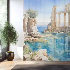 Cortina Para Box Anorcola d'água ruínas costeiras gregas antigas