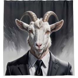 Cortina Para Box Anthropomorphic goat businessman headshot