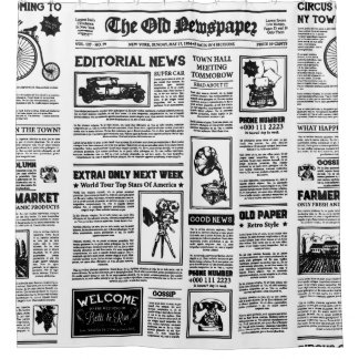 Cortina Para Box antigo jornal vintage de 1920, branco preto