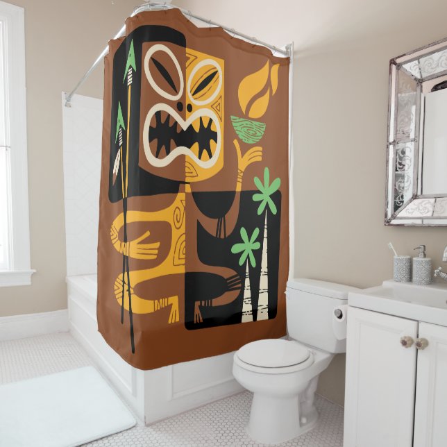 Cortina Para Box Antigos Rituais Tribais: Homem com Fogo e Lança (In Situ)