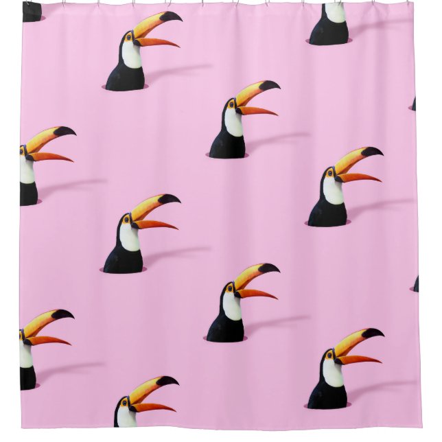 Cortina Para Box Anúncio tucano: Paraíso Rosa Tropical (Frente)