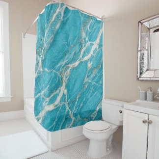 Cortina Para Box Aqua Marble Texture Modern Refined Look
