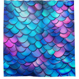 Cortina Para Box "Aqua Shimmer Iridescente Scales de Sereia"