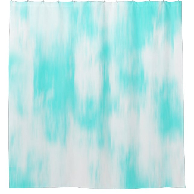 Cortina Para Box Aqua Turquoise White Abstrato (Frente)