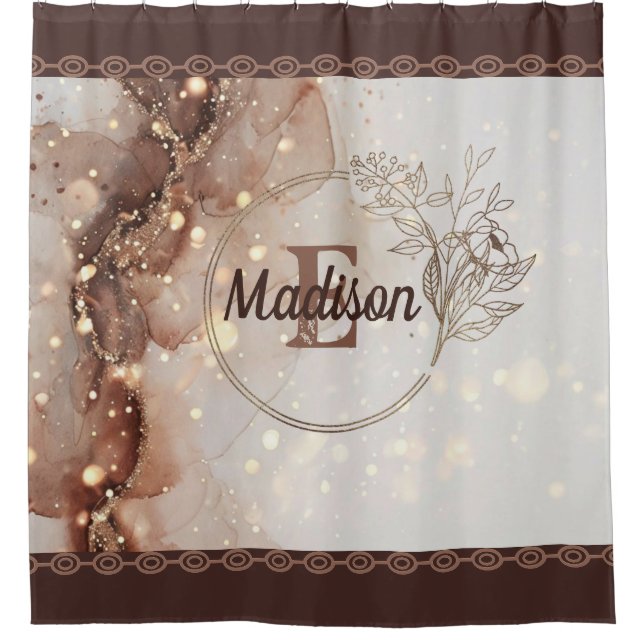 Cortina Para Box Aquarela Marmoreada com Acentos de Largura (Frente)