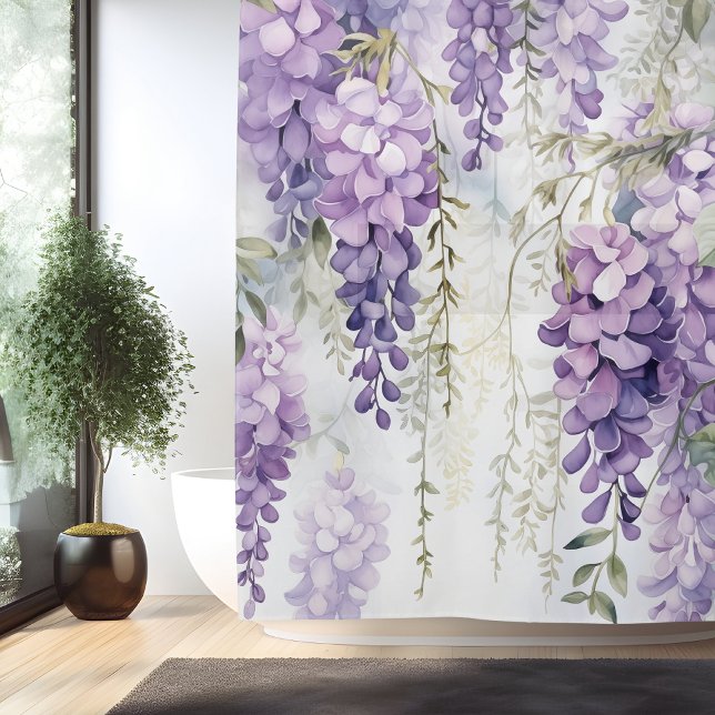 Cortina Para Box Aquarela Murmúrios de Wisteria (Criador carregado)