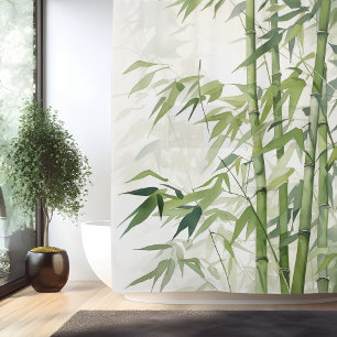 Cortina Para Box Aquarela Zen Harmonia Bambu