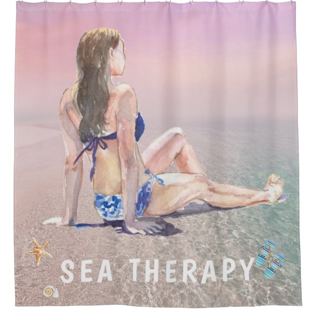 Cortina Para Box *~* AR29 Sea Therapy Beach Sun Set bathe Girl