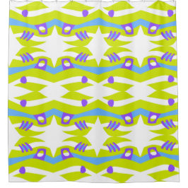 Cortina Para Box Arca de abstrato Noah Verde Roxo Azul