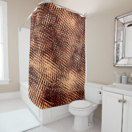 Cortina Para Box Arranhões grossos e crus em laranja com sombra