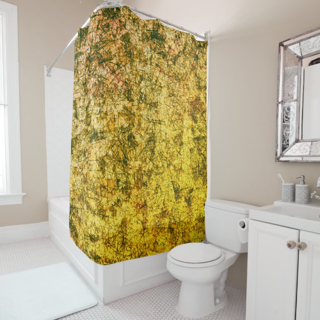 Cortina Para Box Arranhões numa imagem amarela clara (In Situ)