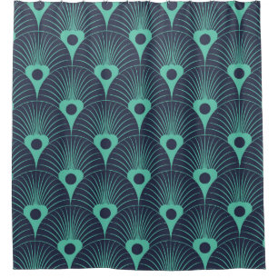 Cortina Para Box art deco, nouveau da arte, vintage, cerceta,