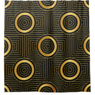 Cortina Para Box Art Deco - padrão de wallpaper de vintage sem des