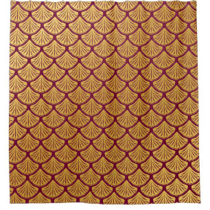 Cortina Para Box Art Deco Scales da Sereia - Magenta