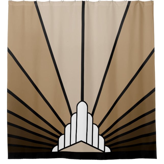 Cortina Para Box Art deco sun em bronzeado (Frente)