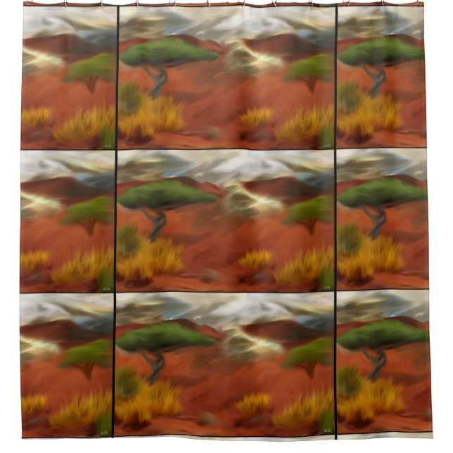 Cortina Para Box Arte abstrata do amanhecer no interior australiano (Frente)