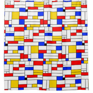 Cortina Para Box Arte abstrata no estilo de Piet Mondrian