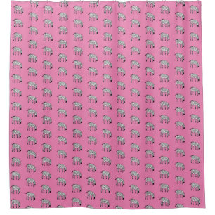 Cortina Para Box Arte Africana Cria, "Pink and Zebra Standard"