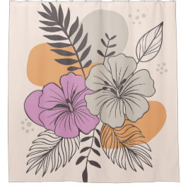 Cortina Para Box Arte Botânica de Paraíso Tropical, Boho