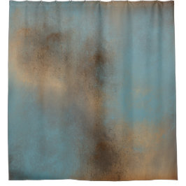 Cortina Para Box Arte Contemporânea Dourada Azul