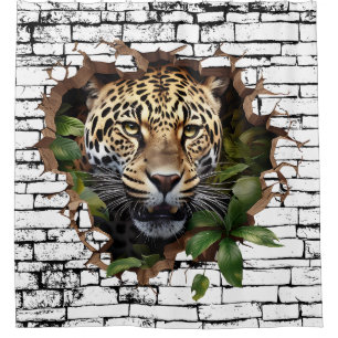 Cortina Para Box Arte de Parede 3D Leopardo – Safari Realista