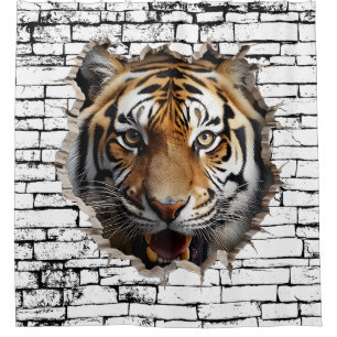 Cortina Para Box Arte de Quebra de Parede 3D Jaguar - Safari Realis