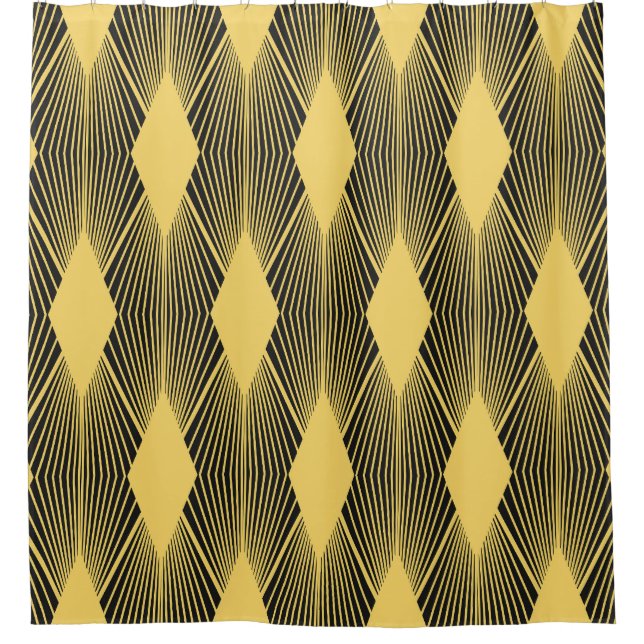Cortina Para Box Arte Deco Abstrato Fundo Geométrico (Frente)