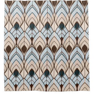 Cortina Para Box Arte Deco: Ornamento Sem Costura Texturizado.