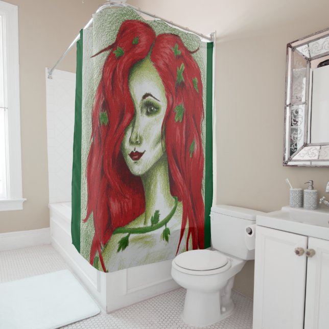 Cortina Para Box Arte Fantasia Pixie Mulher Ruiva Ninfa da Hera (In Situ)