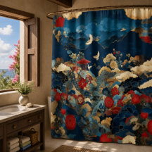 Arte Floral de Banheiro de Luxo Inspirado no Japão